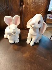 Vintage 2 Whiterock Handmade Rabbit Sculptures Clay picture
