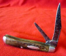 Old - Case - Redbone - 2 Blade Pocket Knife - Well Used - Sold 