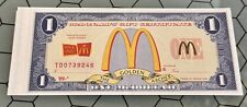 McDonald's 1999 Un-used Gift Certificates $1 - Booklet of 5 Certificates RARE picture