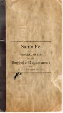 1917 Original Santa Fe Railroad General Rules of the Baggage Department picture