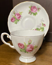 Royal Tuscan Tea Cup and Saucer Bone China “Moss Rose” England Vintage picture