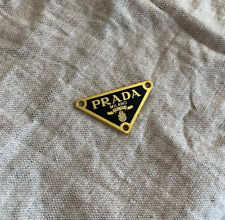 1pc of 38mm Prada Logo Triangle Black Gold Tone Plate,  Zipperpull picture