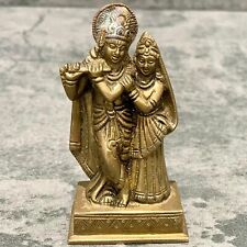VTG Brass Radha Krishna Idols Statue Figurine India Hindu Gods Sculpture 4.25