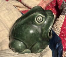 Vintage Big Mouth Green Frog Ceramic Scrub Sponge Holder 60's-70's Kitchen Décor picture
