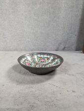 Vtg Japanese Porcelain Ware Pewter Encased Floral Ashtray Bowl/Trinket Dish picture
