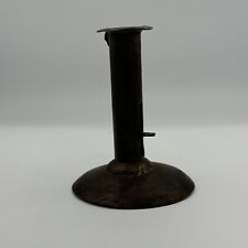 Early American Sheet Iron Hogscraper Push-up Candle Stick Holder  picture