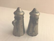 Vintage Small Pewter Salt And Pepper Shakers V.Lollo N.Y. Pat. Pend. picture