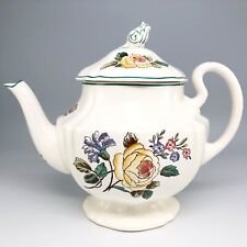 Wedgwood Etruria Teapot Yellow Rose Flowers Floral Rosebud Finial England Atq picture