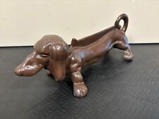Vintage 14” Cast Iron Dachshund Dog Boot Scraper/Door Stop Heavy 7 Pounds picture