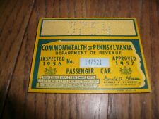 1956 1957 Pennsylvania Inspection Sticker Pa Penna - Nov - Apr - Vintage picture