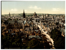 England. Oxford. General view and High Street. Vintage Photochrome by P.Z, Pho picture