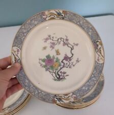6 Lenox Ming pattern Luncheon plates 9 inches Birds & Butterflies no chips clean picture