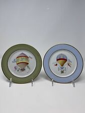 St Limoges Hot Air Balloon Collector Plates Set Of 2 -  7  1/2
