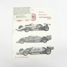 VINTAGE 1986 THE FABULOUS 500 RACE HISTORY INDY 500 SUPPLEMENT BOOK RACING  picture