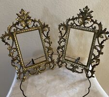 Two ornate solid bronze brass antique Victorian  picture frame VM picture