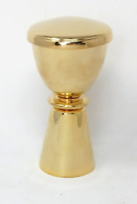 Brass Lidded Chalice and Bowl Travel Set for Communion 4 Piece 5 In Without Bag picture