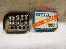 Vtg Dill No 100AA Valve Cores Tin With 5 Valves~Cleveland Ohio picture