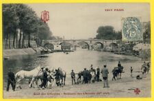 cpa FRANCE Rare 75 PARIS QUAI des CELESTINS BATHADE des HORSES Swimming Horses picture