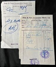 vtg 1929 ARMY & NAVY CO-OPERATIVE SOCIETY, Ltd. Bombay HOTEL India Billhead Lot picture