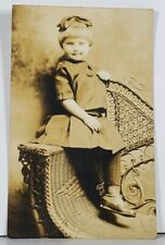 RPPC Cutest Girl Wicker Chair Edwardian Hagerstown Md Family Postcard K2 picture