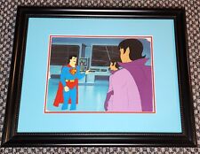 SUPERFRIENDS PRODUCTION ANIMATION CEL OF SUPERMAN AND WONDER TWINS FRAMED ON OBG picture