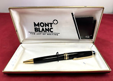 Montblanc Meisterstück Gold-Black Ballpoint Pen In Box- Blue Ink picture