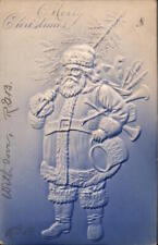 Santa Claus 1906 A Merry Christmas Airbrushed Antique Postcard 1c stamp Vintage picture