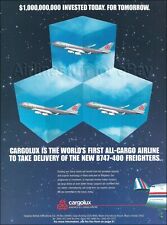 1993 CARGOLUX Boeing 747-400 FRIEGHTERS ad advert airlines LUXEMBOURG picture