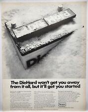 1969 Sears Die Hard Batteries Vintage Print Ad Man Cave Art Deco Poster picture