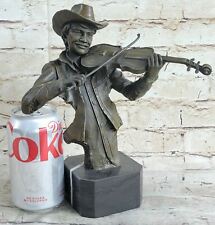 cabin Decor Hot Cast by lost wax Method Western Texas Bar Violin Player Figurine picture