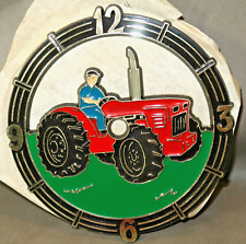 VINTAGE 1987 Ramar IND Plastic Clock Face Farmer Red Tractor 6