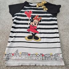 Disney Parks Walt Disney World Minnie Mouse Gold Bow Girls T-Shirt L Black/White picture