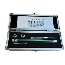 Levenger L-Tech Fountain Pen With 2 Stylus Caps Green All Brass Rare picture