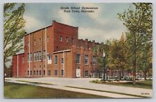 Boys Town Nebraska Grade School Gymnasium Shipbuilding Stamp 1959 Linen Postcard picture