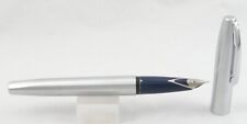 Sheaffer Imperial 2444 Stainless Steel Fountain Pen w/Blue Section - Fine Nib picture