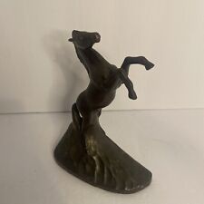 Rearing Horse Single Bookend Bronze Signed A picture