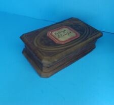 Vintage unique small Wood Stamp Box 2x3.5x1 inches  picture