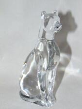 Vintage BACCARAT Crystal Glass CAT Figurine, Egyptian Cat, Acid Etch, France picture