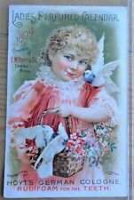 Hoyts German Cologne 1894 Massachusetts Advertising Calendar Trade Card picture