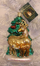 2013 OLD WORLD CHRISTMAS - DEER FAMILY - BLOWN GLASS ORNAMENT NEW W/TAG picture