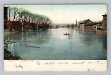 Postcard Mohawk River Utica New York NY People Boating Scenic Water View c1907 picture
