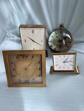Vintage Brass Desk Clock Lot Of 4 Not Working For Parts picture