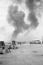 Vintage Medium Format Photo Negative WWII 451st USAF Taking Cover Bomb Explosion picture