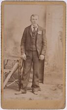 ANTIQUE CDV C. 1890s JR. MOELLER HANDSOME YOUNG MAN IN SUIT SANTA ANA CALIFORNIA picture