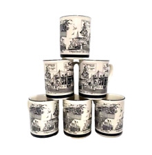 Set 6 Vintage Bruce E. Hart Cape Cod Mass Nautical Historic Art Coffee Mug Cup  picture
