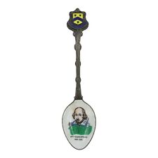Vintage William Shakespeare Enameled Souvenir Spoon UK Collectible picture