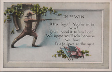Patriotic WWI Doughboy Soldier Fixed Bayonet Atta Boy You're in to Win Flags '17 picture