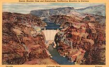 Postcard AZ Hoover (Boulder) Dam & Powerhouse Fortification Mt Vintage PC G3586 picture