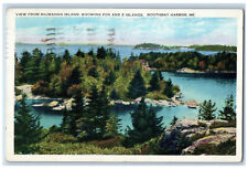 1934 View from Macmahan Island Fox 5 Islands Boothbay Harbor Maine ME Postcard picture