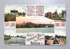 Vintage 1912 Postcard Rochester NY - VIEWS OF IRONDEQUOIT BAY AND SEA BREEZE picture